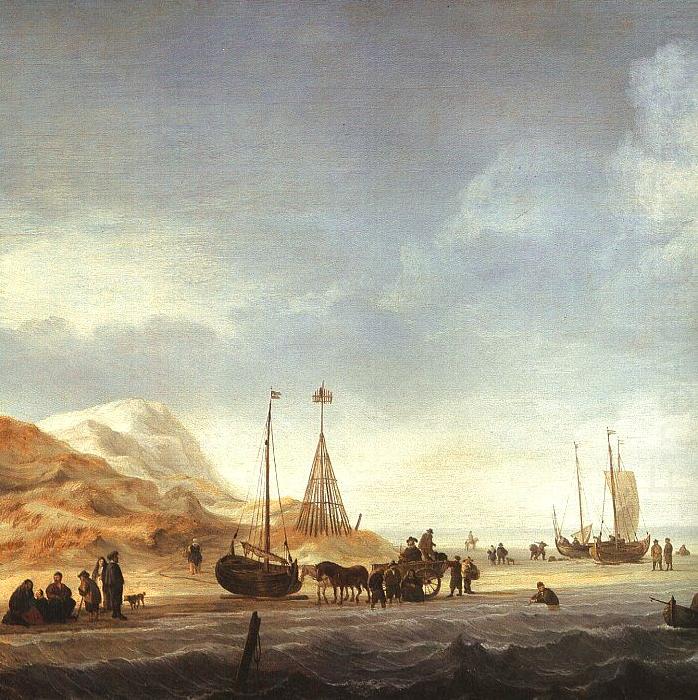 A Beach with Shipping Offshore, Simon de Vlieger